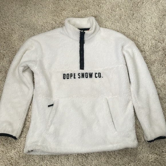 DOPE SNOW Pile W Fleece Sweater In White - Picture 6 of 9